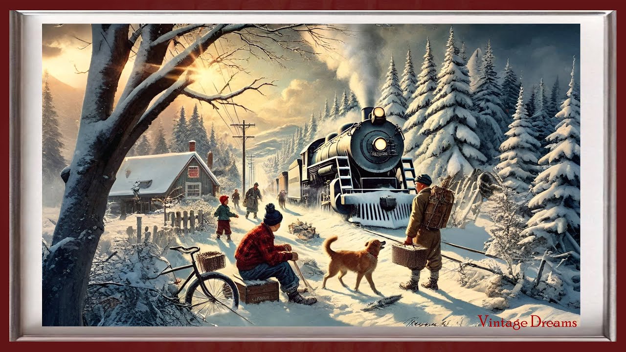 4K Framed Christmas TV Art With The Best Vintage Christmas Music [ 2+ Hour ]