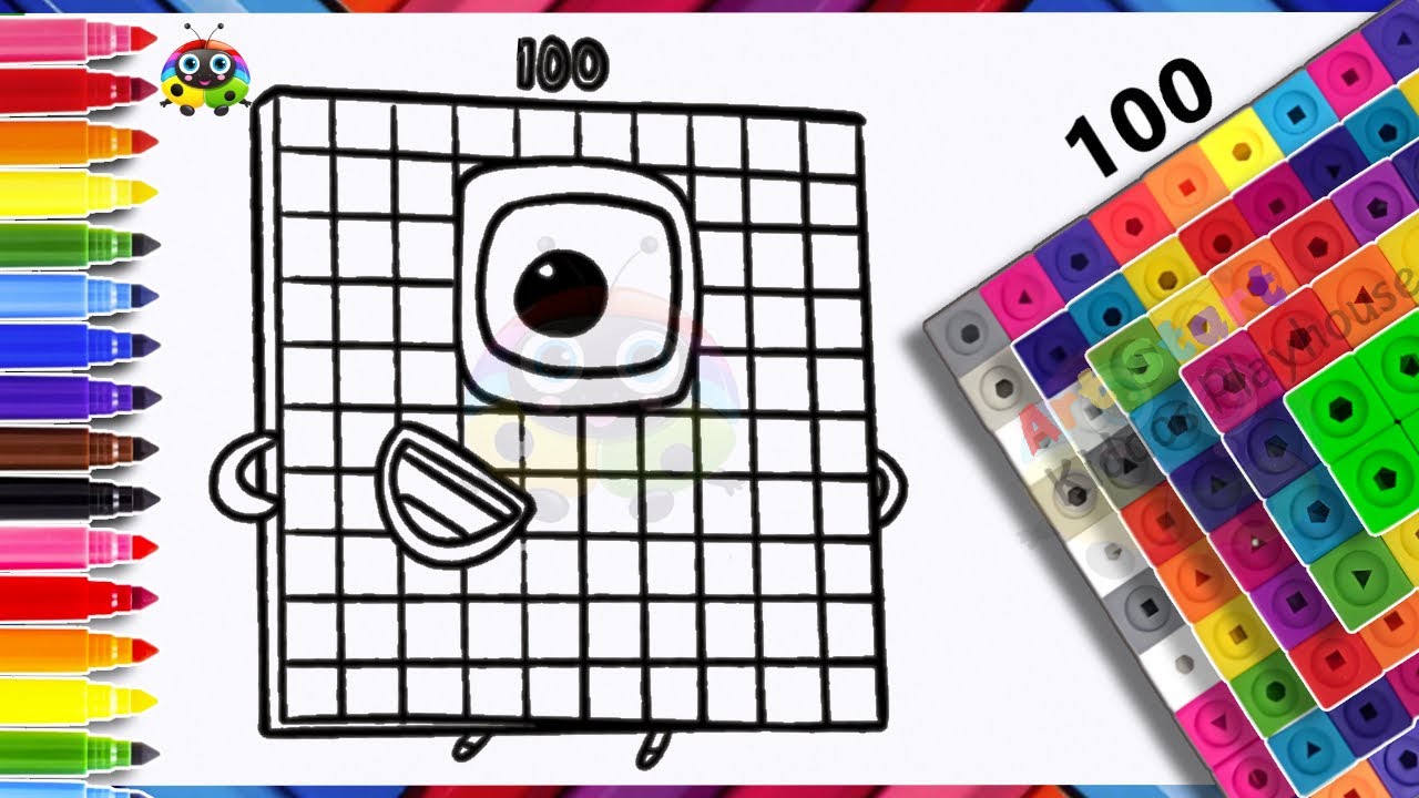 How To Draw & Color Magical NUMBERBLOCK 100 | Drawing & Coloring Tutorial For Kids | Easy Art