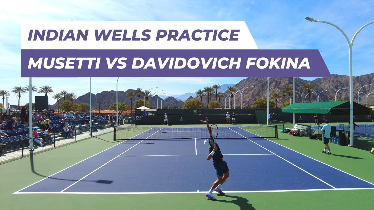 [4K] Court Level Tennis on a Gorgeous Day! Musetti vs Davidovich Fokina-  | Indian Wells 2023