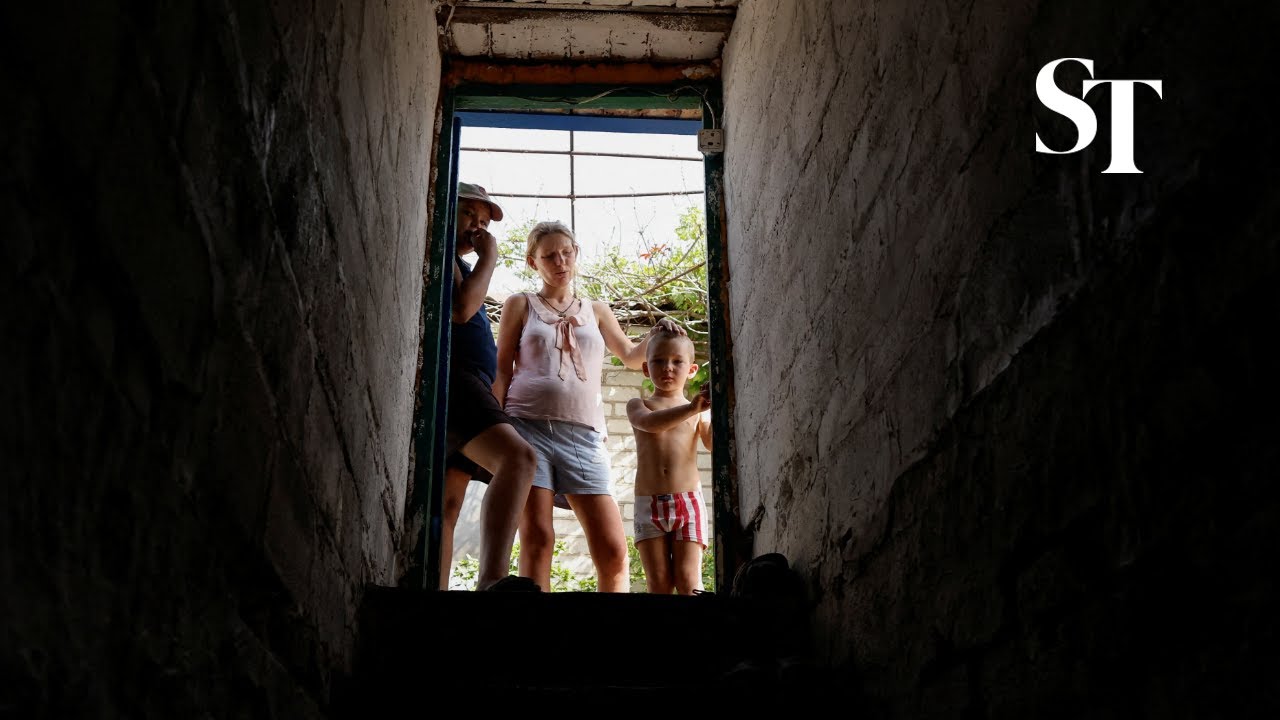 Life on the frontline: Ukraine family retreats to cellar during shelling