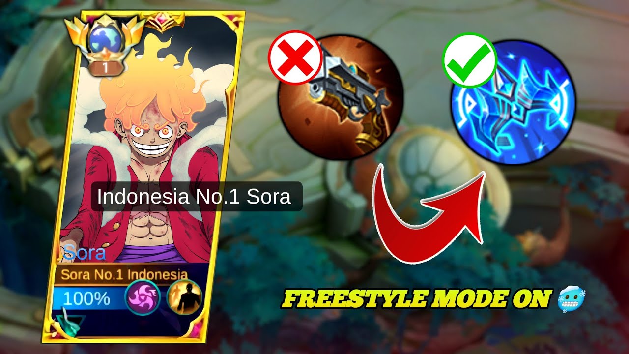 MANIAC!! SORA FREESTYLE MODE ON🥶 | SORA CRAZY HACK DAMAGE BUILD 2026 (must try) - MLBB