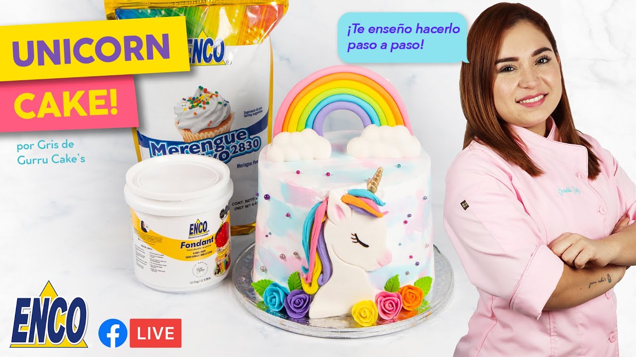 ¡CLASE GRATIS! Unicorn Cake 🦄, con Merengue y Fondant