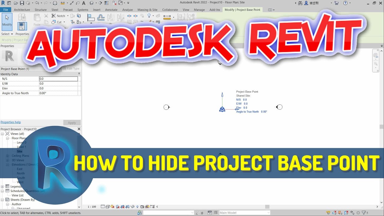 Revit How To Hide Project Base Point Tutorial