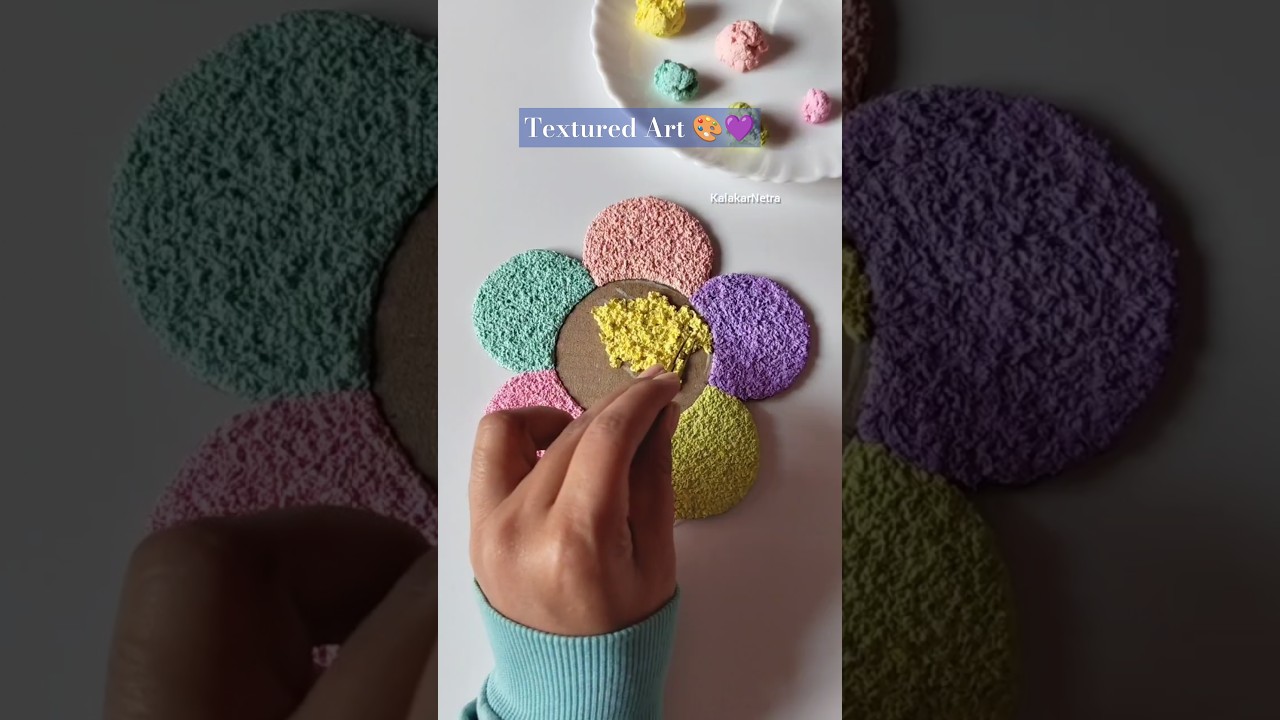 Texture Art on Cardboard 🌼 Tissue Paper Flower #kalakarnetra #shortvideo #shortviral #tissueart #diy