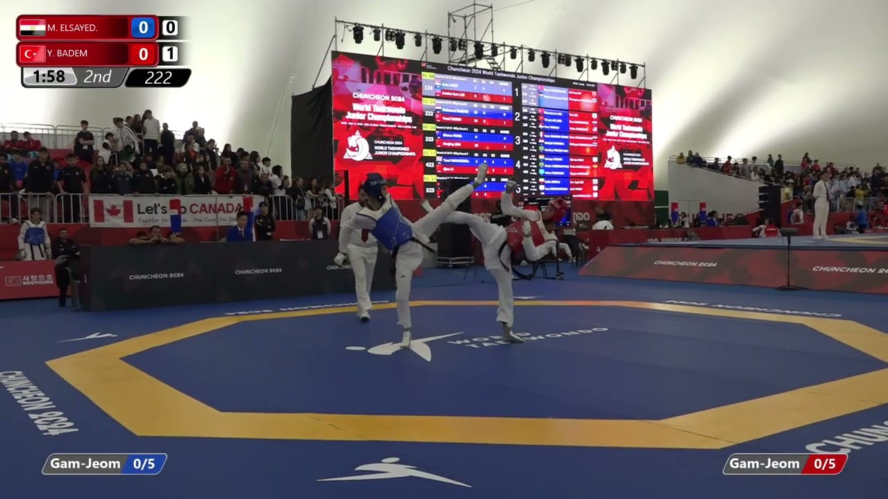 222 Round of 16 Men  59kg EGY M  ELSAYED  TUR Y  BADEM