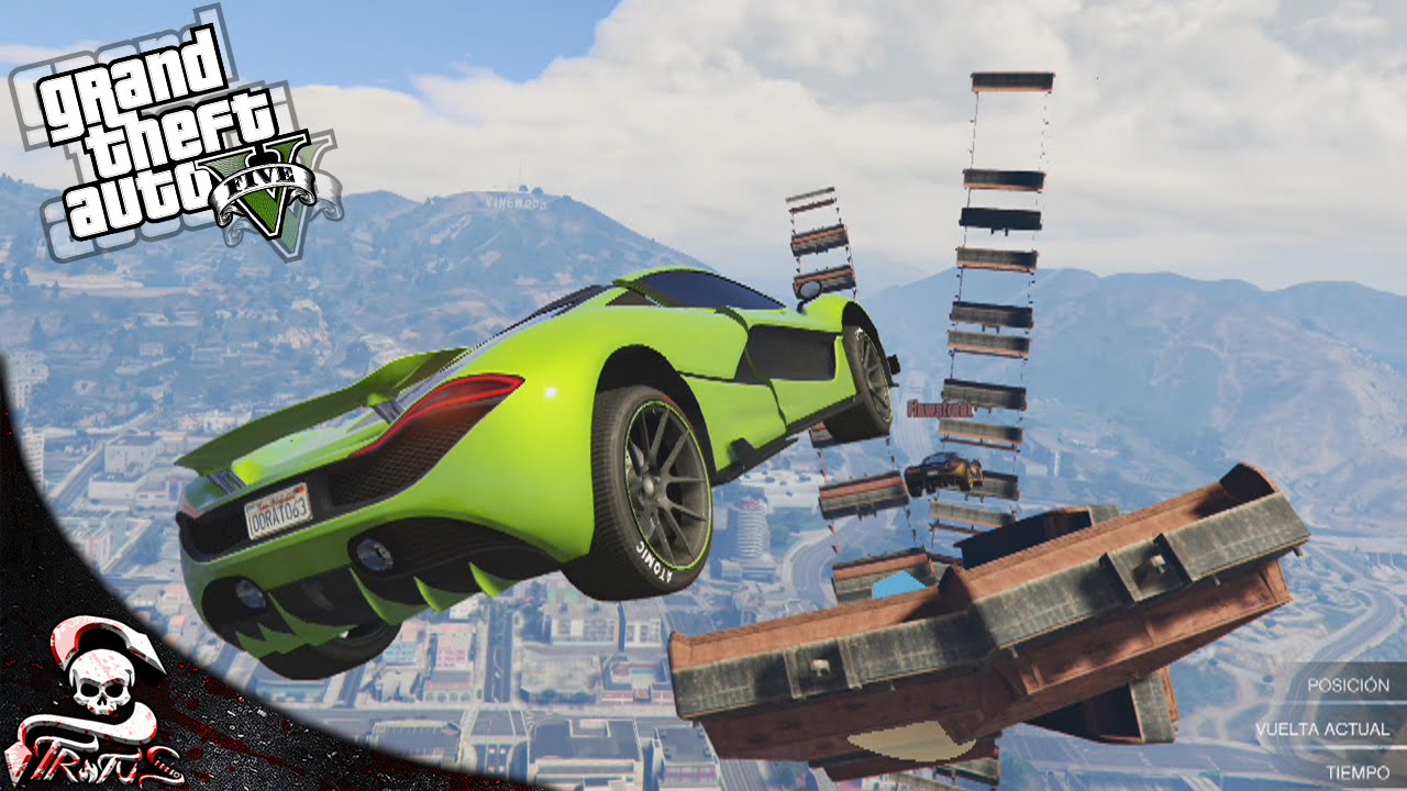 GTA 5 | MEGA RAMPAS SALTOS Y ESPIRALES!! - GTA V CARRERA DE LA MUERTE #540 | XxStratusxX