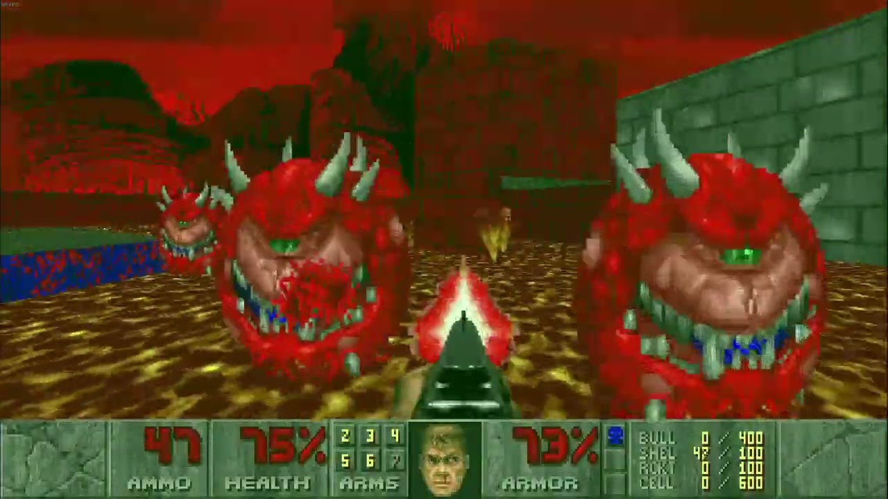 Doom: E3M6 - Mt. Erebus (UV, 100% Kills/Secrets, Pistol)