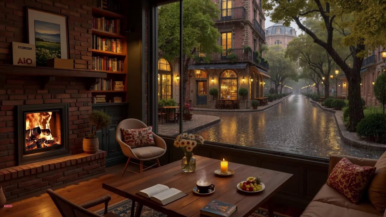 Soothing Rainy Nights in a Cozy Cabin | Soft Jazz Piano Music & Window Rain Sounds for Concentration