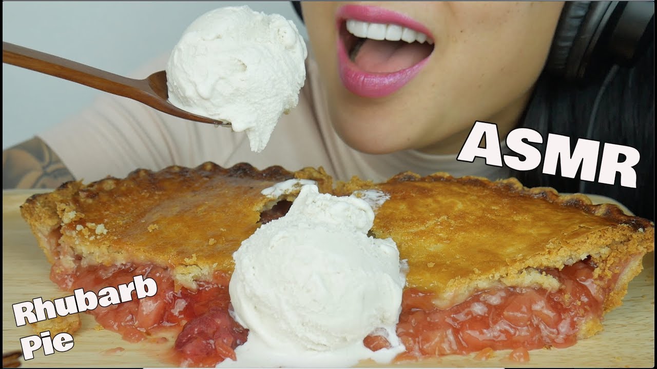 ASMR RHUBARB PIE + ICE CREAM (RELAXING EATING SOUNDS) | SAS-ASMR