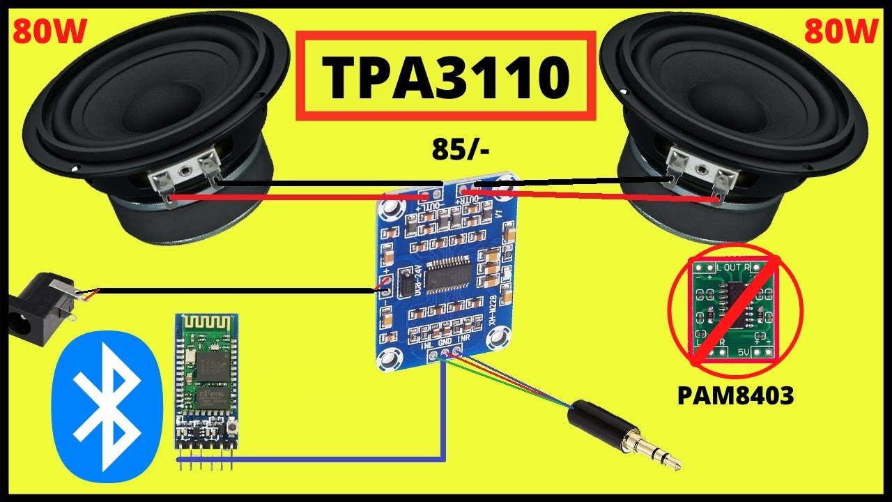 TPA3110 Digital Amplifier Board//how to make bluetooth sound box(home made)