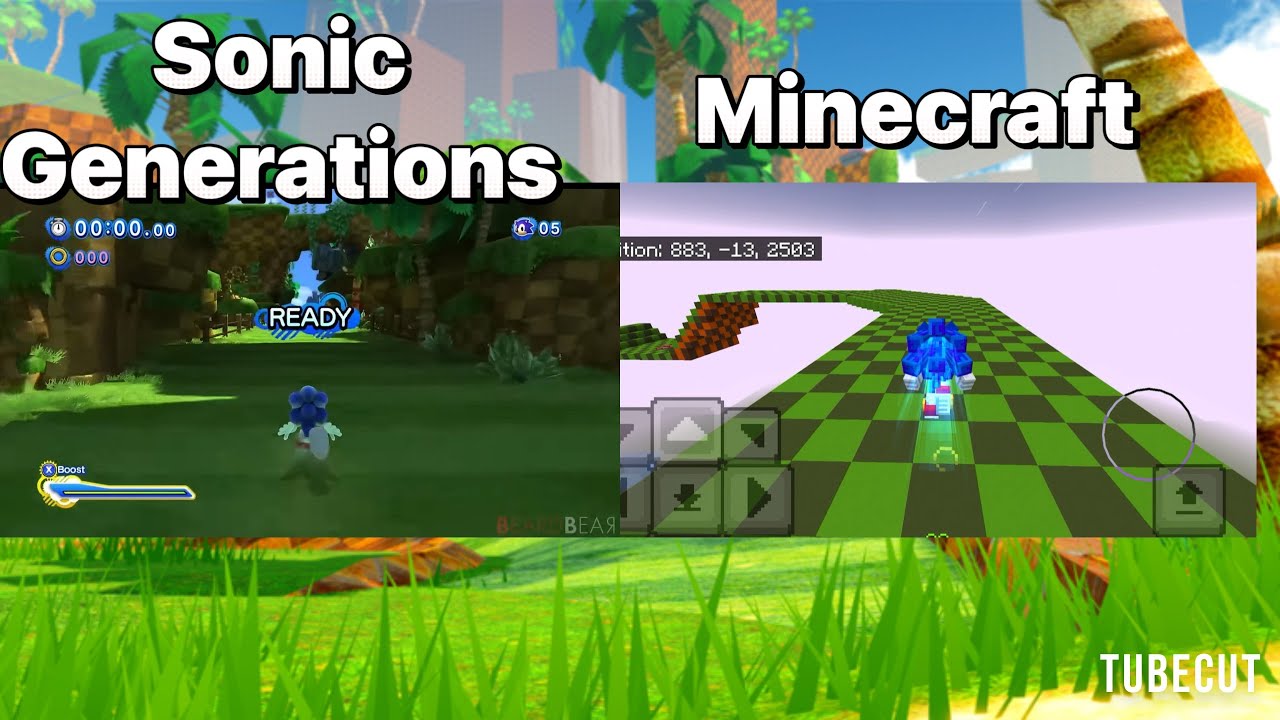 I recreated Green Hill Zone act 2 in Minecraft