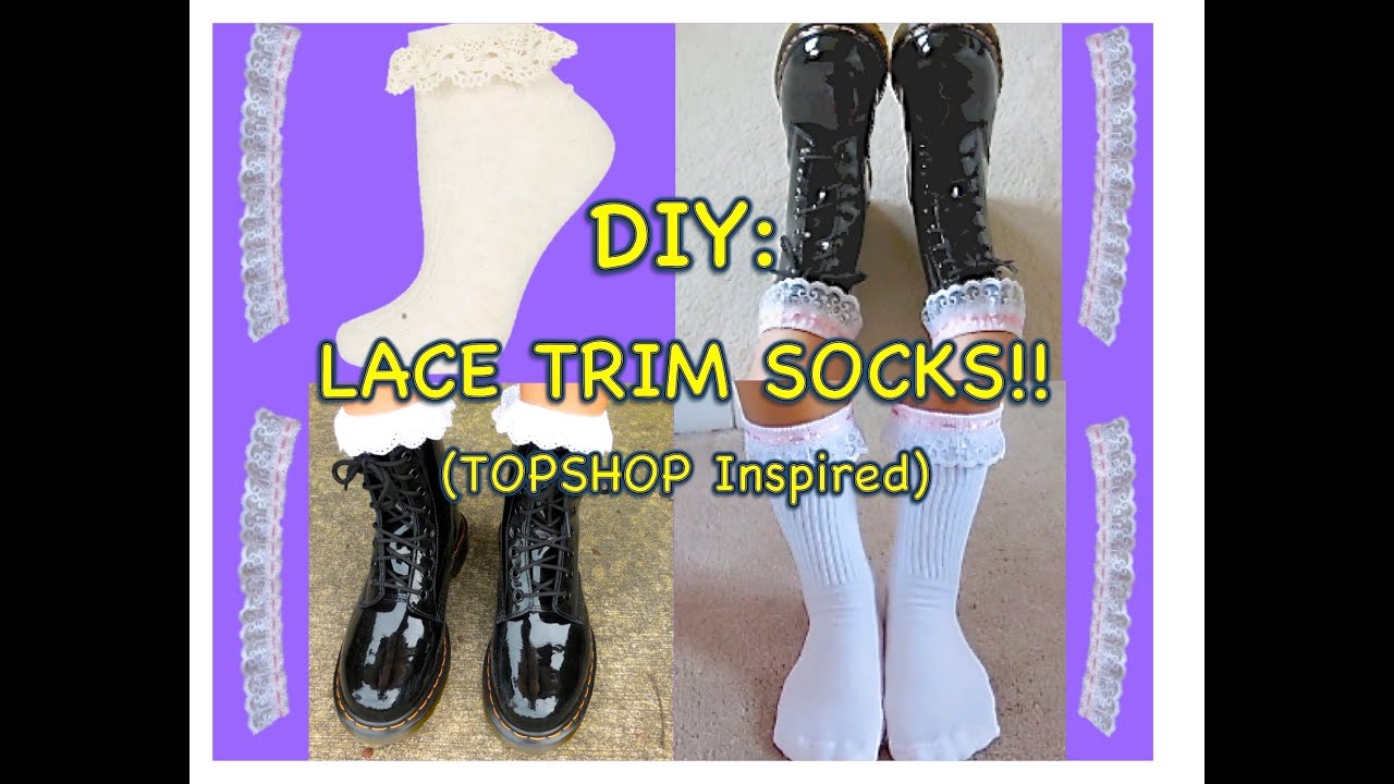 How to: DIY Lace Trim Socks!!! (Topshop Inspired)