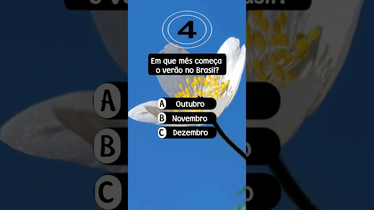 🤔EM QUE M&Ecirc;S COME&Ccedil;A O VER&Atilde;O ☀ NO BRASIL 🇧🇷? 🤔 #shorts #quiz