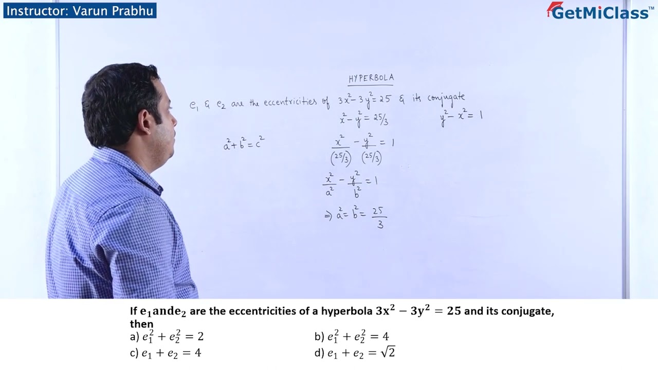 Hyperbola Eccentricities Conjugates  Tangents KCET 11th Mathematics 2D Geometry Conics