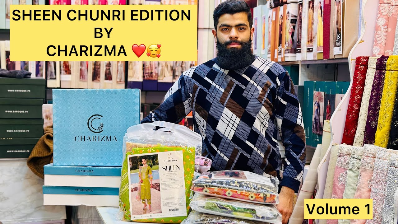 CHARIZMA SHEEN CHUNRI EDITIONEMBROIDERED LAWN SUIT WITH EMBROIDERED DUPATTA VOL 1\Summer Collection