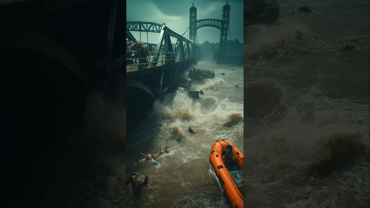 Moment the Bridge Almost Swept Away by Heavy Floods!🌊 flood in punjab