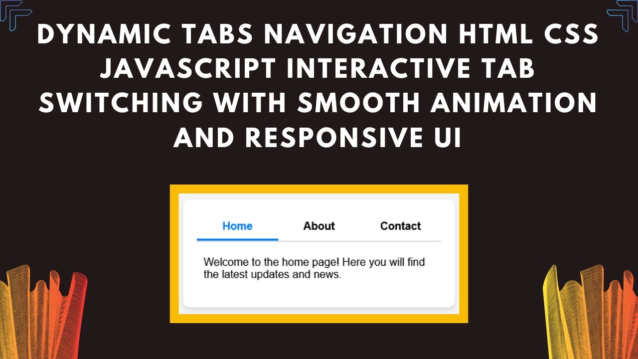 Dynamic Tabs with HTML, CSS, and JavaScript | Step-by-Step Guide 🏷️✨