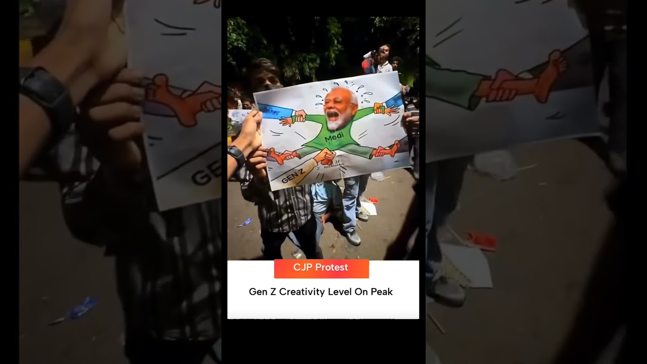 Creative, meme-inspired protest posters carried by participants at the Cockroach Janta Party (CJP)