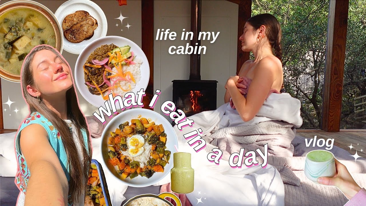 Life in my Cozy Forest Cabin | what I eat, recipes! 🌲👩🏻‍🍳✨