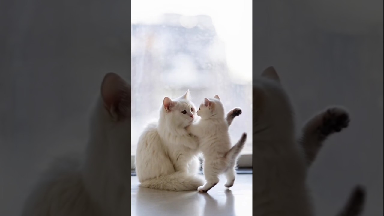 Loving mom and naughty kid 💖😻😍 #trending #trendingshorts #meow #motherandbaby #cat #ai