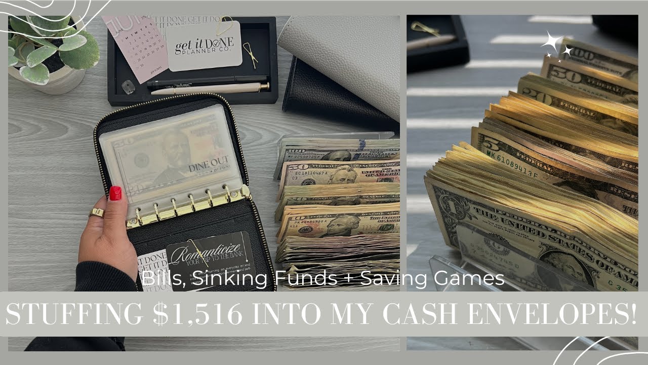Stuffing $1,516 into My Cash Envelopes! | Bills, Sinking Funds + Saving Games