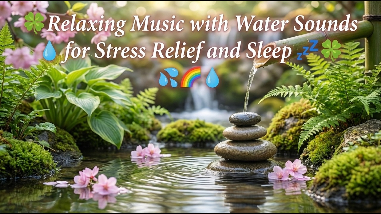 Relaxing Music with Water Sounds💧 for Stress Relief Reduces Anxiety, Stress & Fatigue, Sleep 🍀 #012