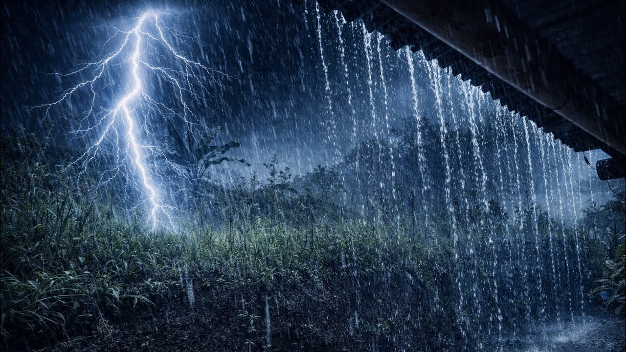Fall Asleep in Less Than 3 Minutes with Heavy Rain and Thunder | Anxiety Relief