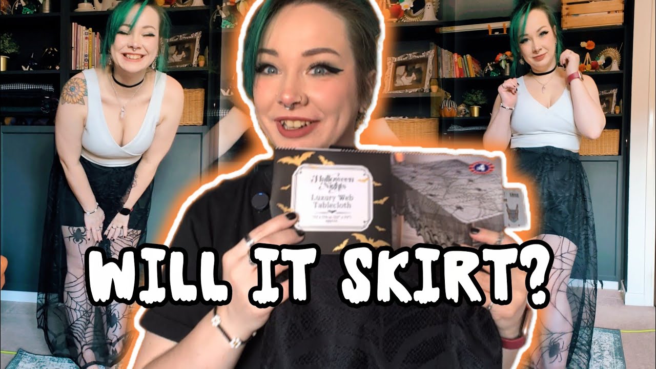 Lacy Halloween skirt BUT it's a cheap tablecloth I found at B&M!