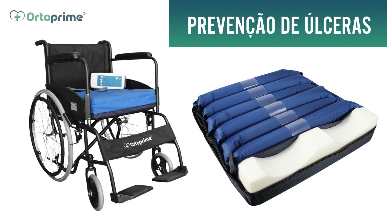 OrtoPrime Almofada Anti-Escaras de Ar para Cadeira de Rodas com Compressor