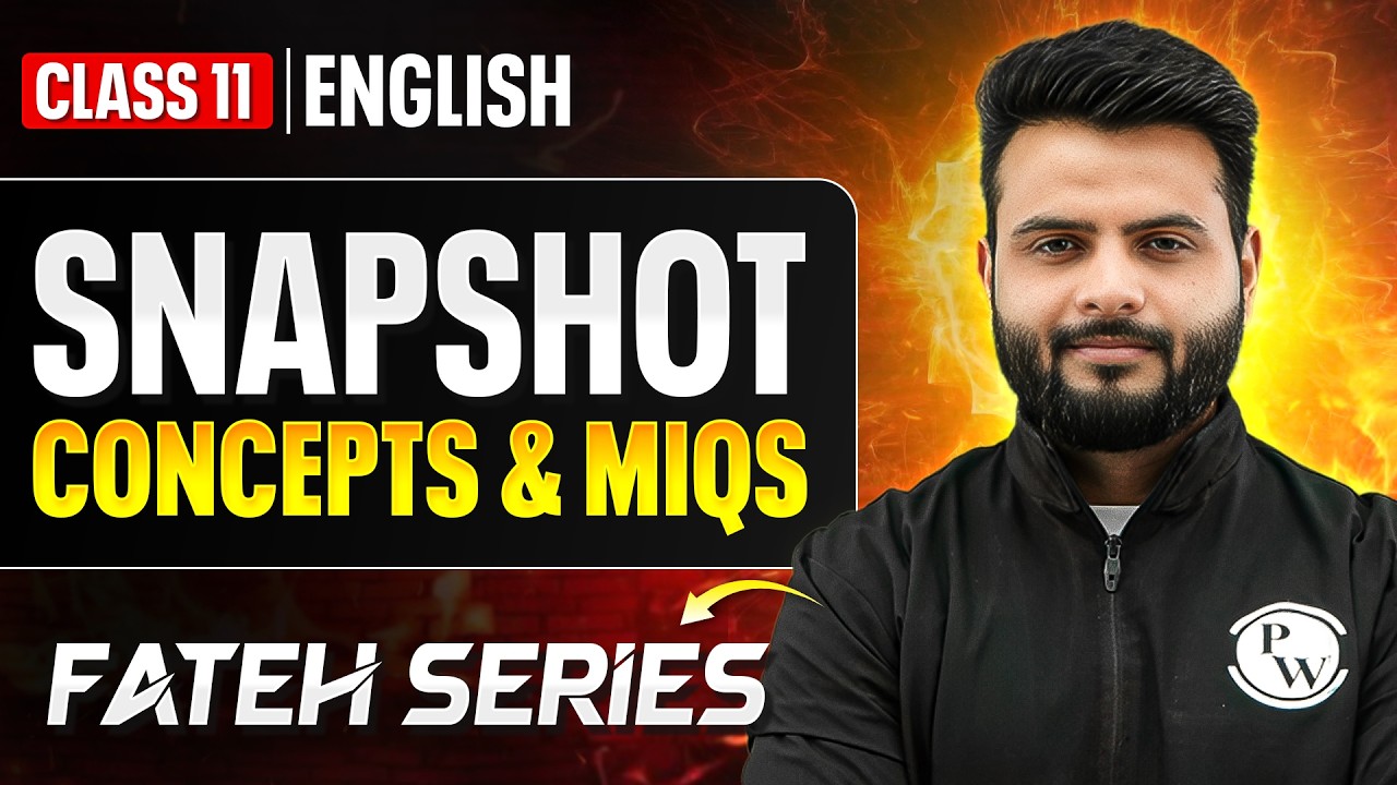 Class 11 English Snapshot Complete Prep 🔥 | Full Concepts + MIQs | Fateh Series 2026