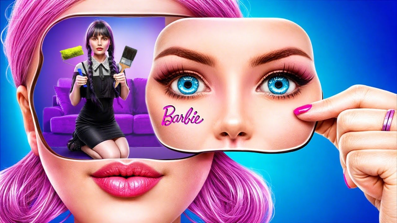 Wandinha Addams 2 vs Boneca Barbie! Batalha Suprema de Construção – Quem Vence?!