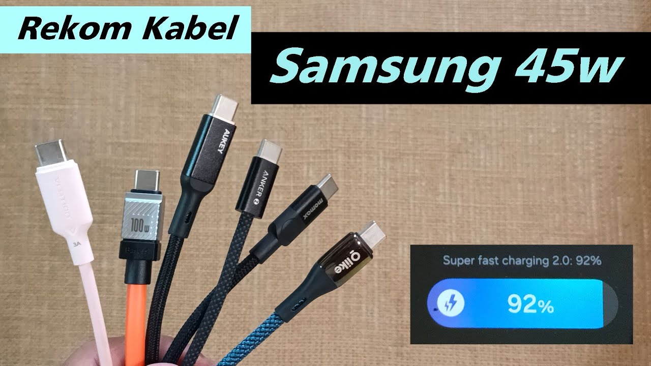 Pilihan Kabel Super Fast Charging 2.0 Samsung 45w | Vention | Anker | Olike | Momax | Aukey | Baseus