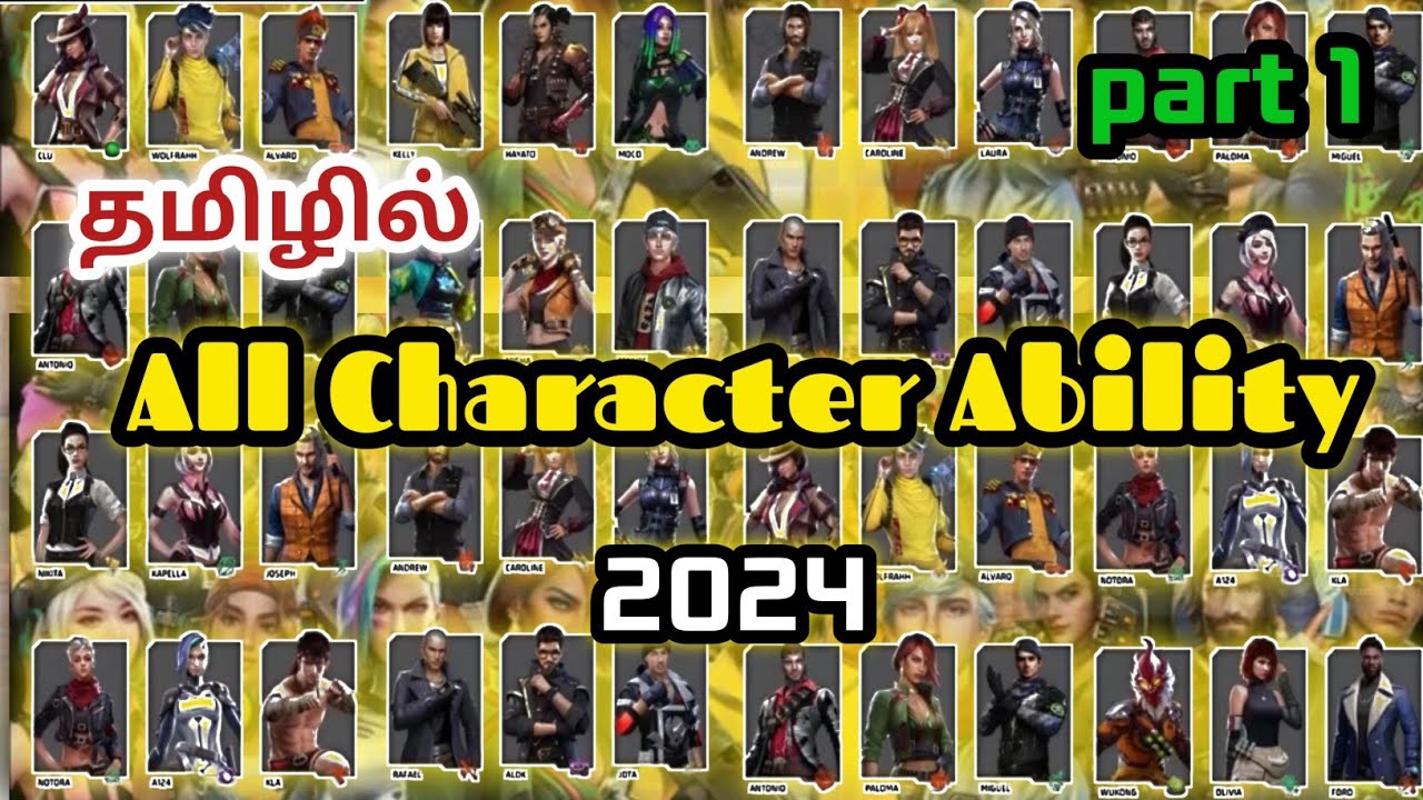 Free Fire All Characters Ability தமிழில் PART-1 | 2024 | #freefiremax  | #freefire