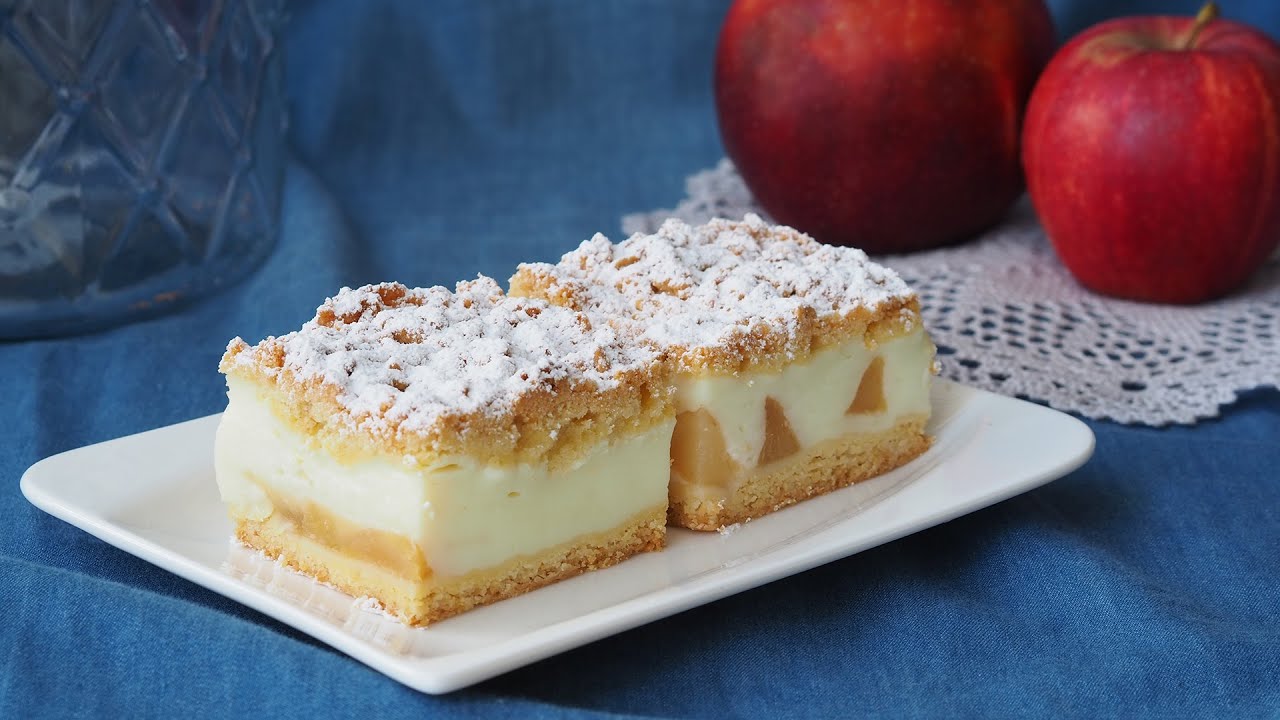 Яблочный пирог с пудингом 🍎