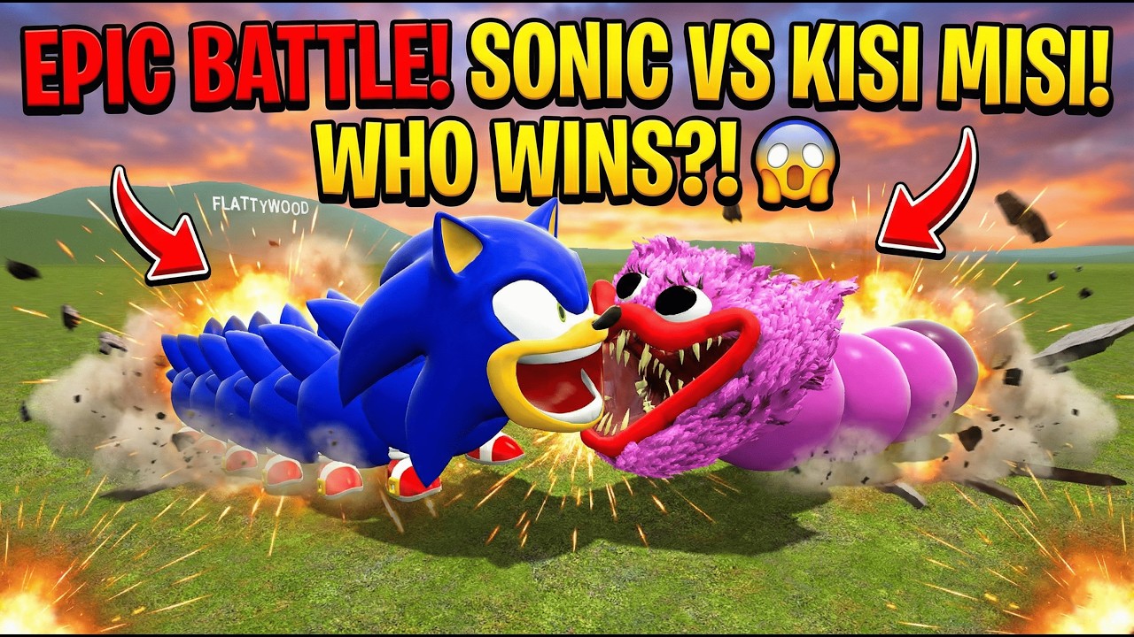 HUNGRY WORM SONIC vs HUNGRY WORM KISSY MISSY! - Gmod Battle