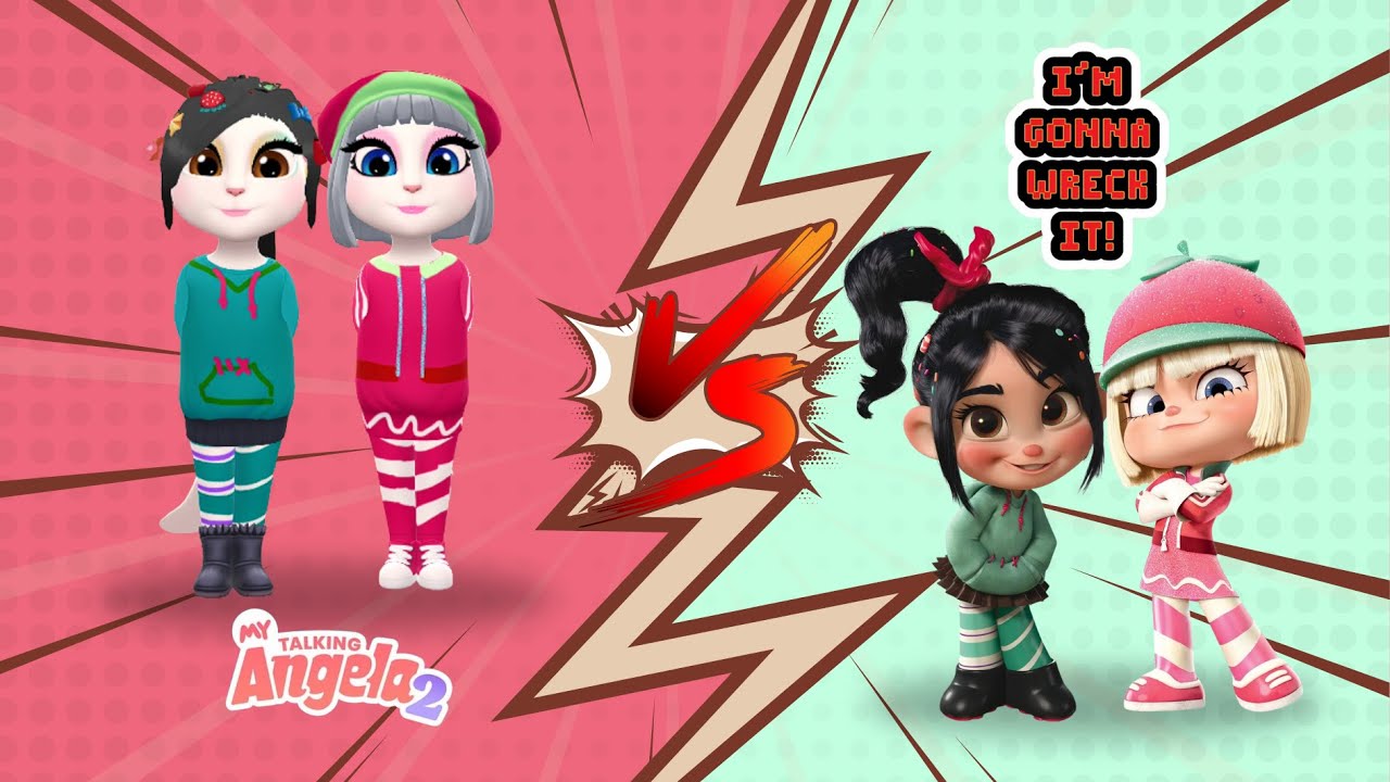 🌈 🍭 🍬 🏎️ 🎮 Vanellope vs Taffyta wreck it ralph | Angela 2 | cosplay makeover