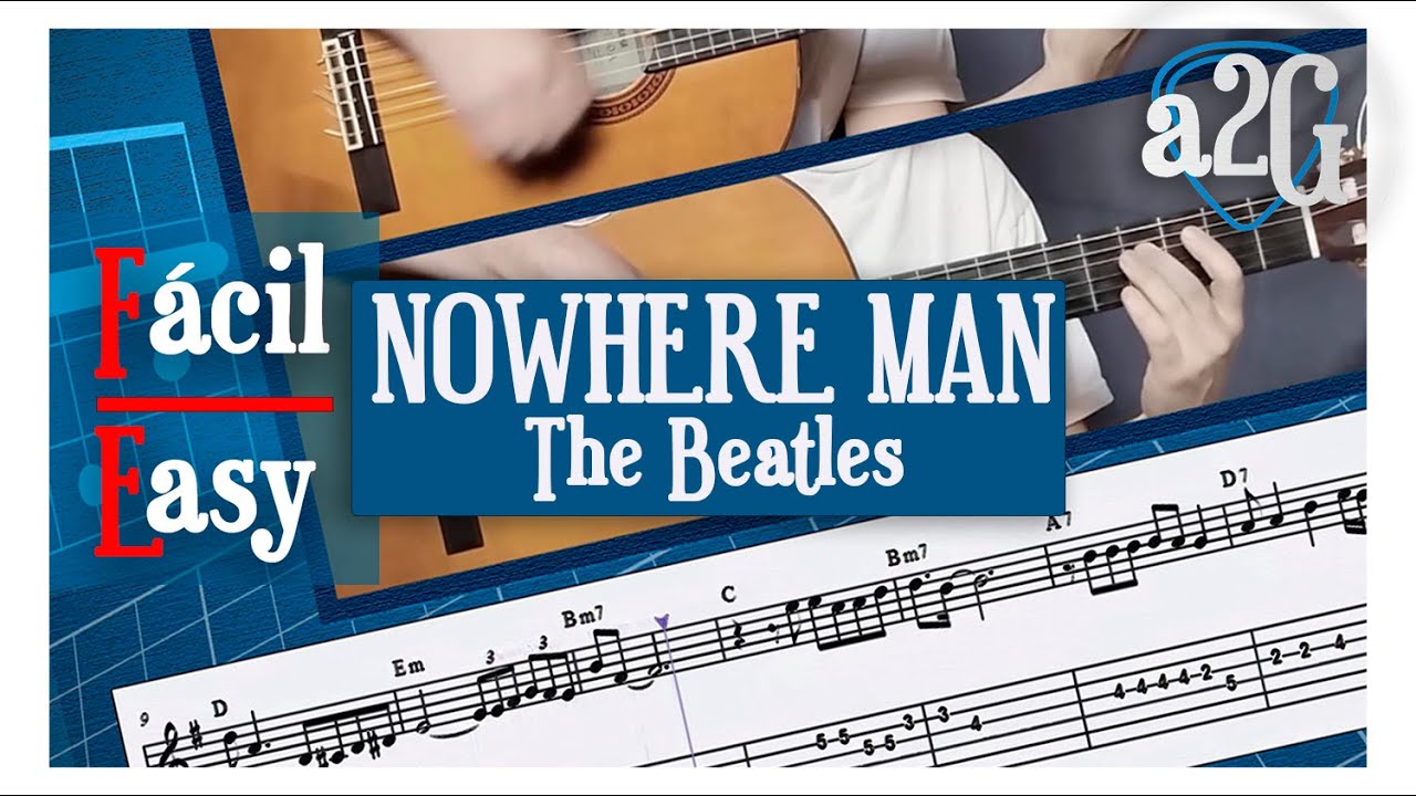 Nowhere Man (The Beatles) ▶ A Dos Guitarras | Tutorial con Partitura y Tablatura | fácil/easy