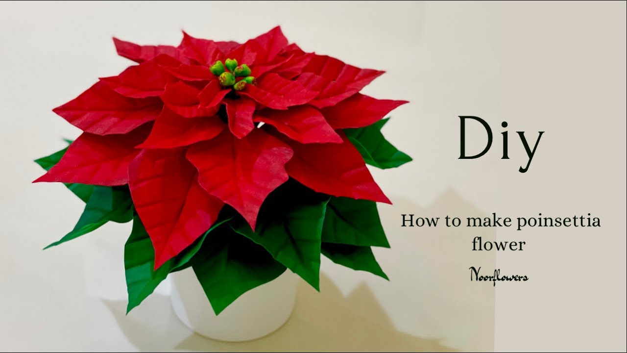 How to make poinsettia flower with foam sheet || Flower craft ||  Flower art ||
