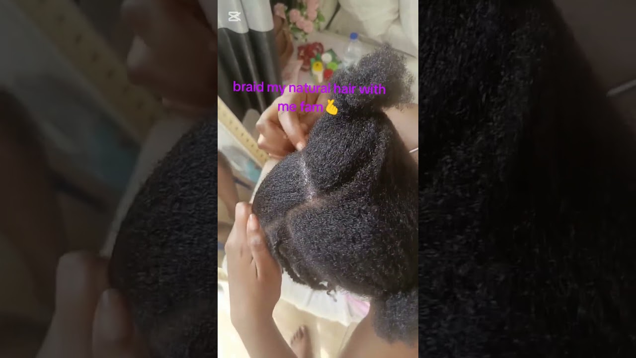 Braiding my hair by my self ❤️🫰. 