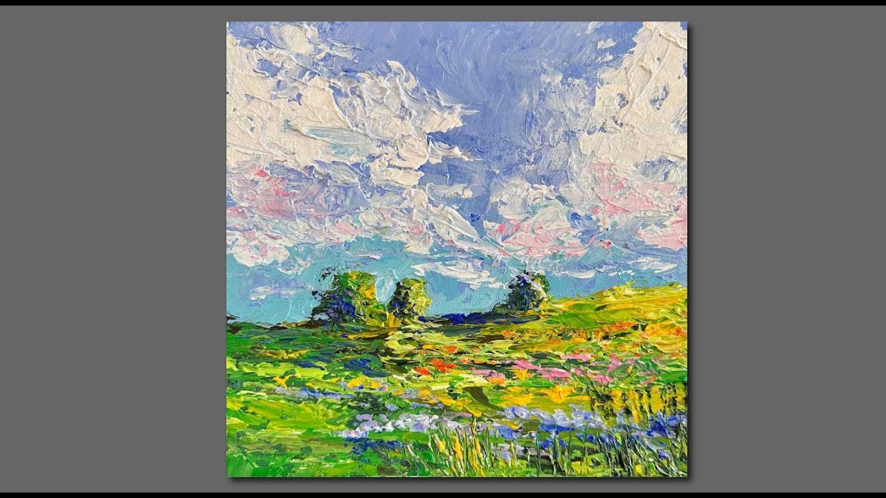 EASY Acrylic Impressionistic Landscape/ palette Knife painting