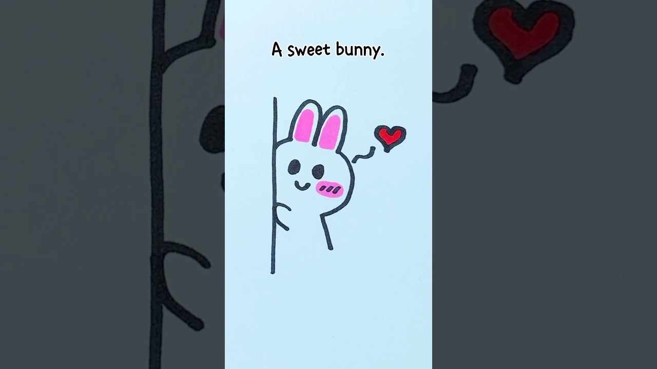 Easy drawing cute rabbit bunny step by step for kids #kids #easydrawing #stepbystep #rabbit #bunny