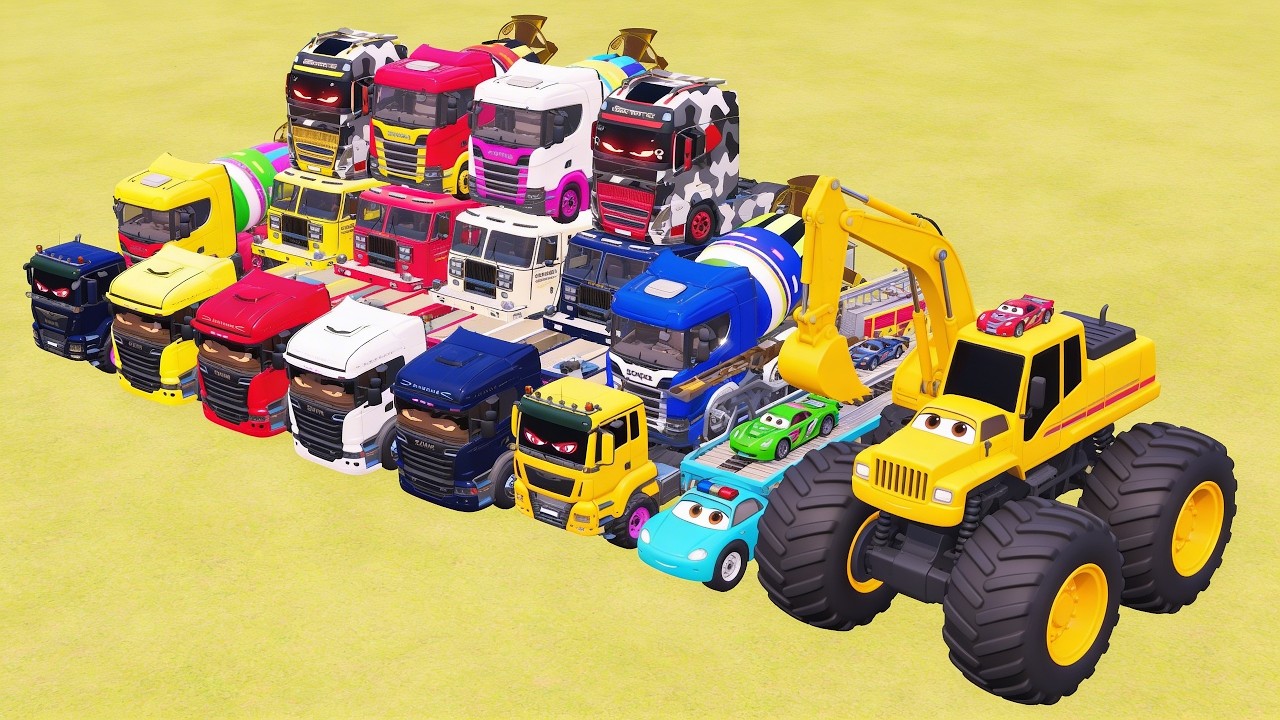 Colorful Garage FS22 - Mixer Truck With Flatbed Trailer, Scania, Peterbilt, Tank Truck