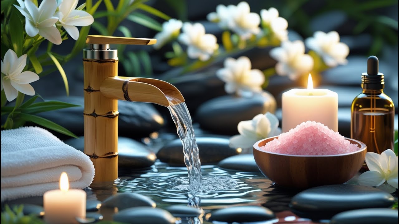 Relaxing Music🌿Bamboo Water Sounds for Deep Sleep Meditation, Stress Relief At Night,Nature Sounds 2