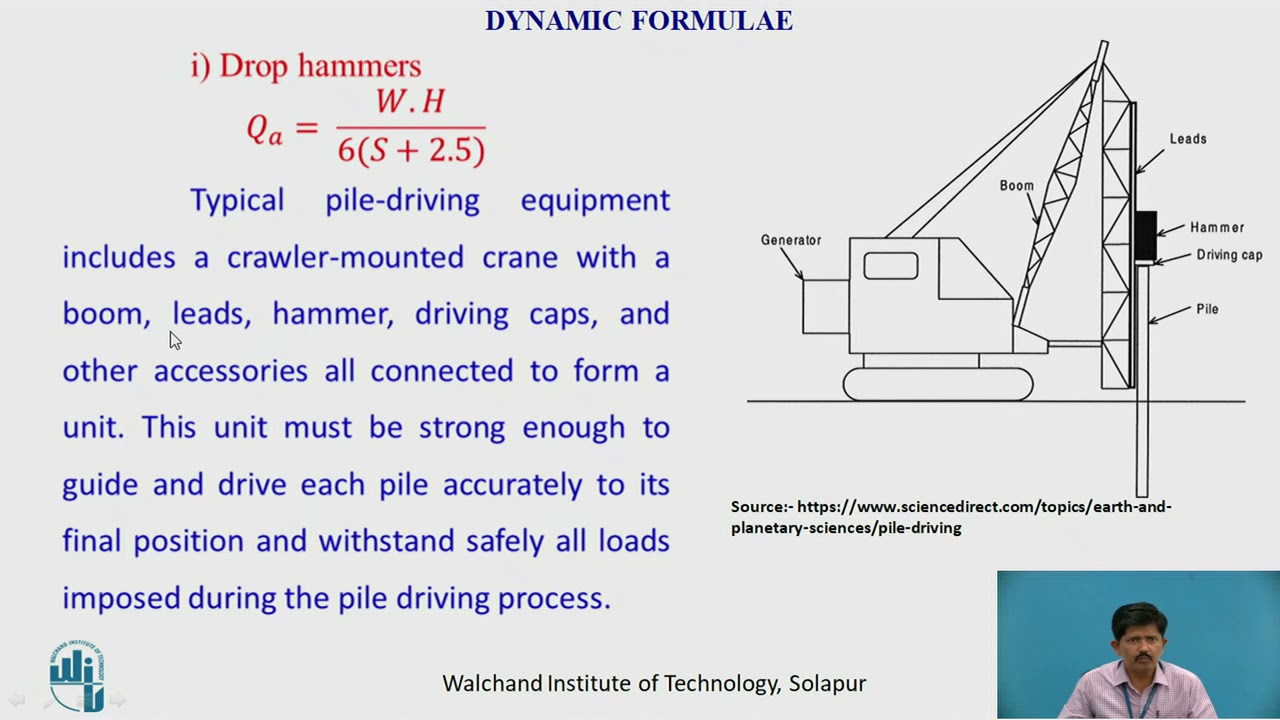 Load carrying capacity of pile using Dynamic Formula
