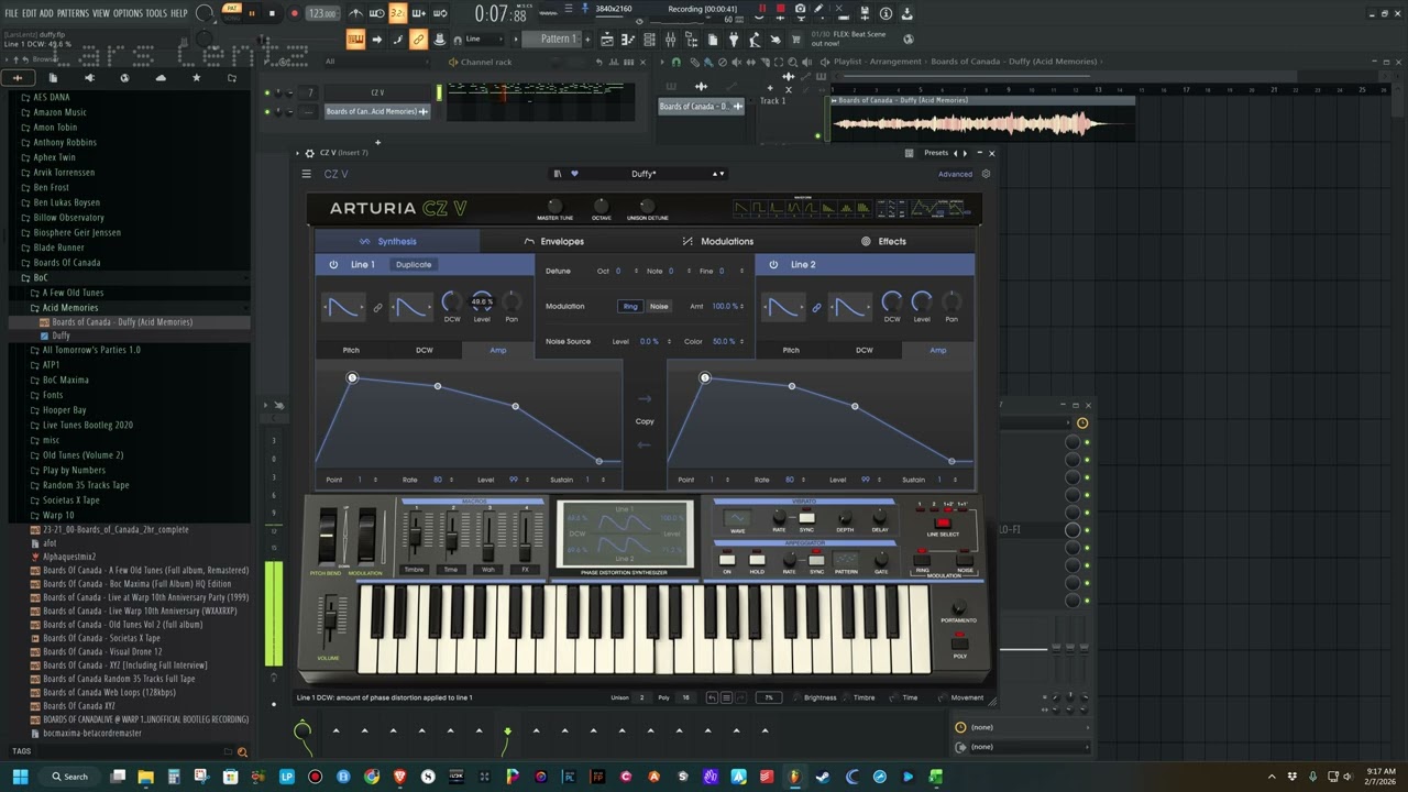 Developing a Duffy-like preset for the CZ V.