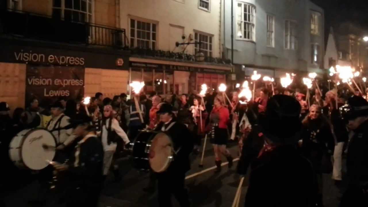 Lewes Bonfire Night celebrations. High Street. 5 November 2012.