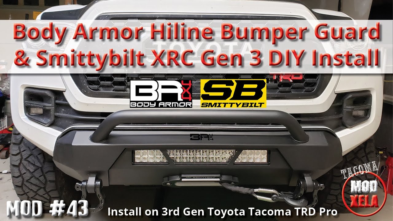 Бампер Body Armor Hiline + лебёдка XRC, 24-дюймовая световая панель. Самостоятельная установка на...