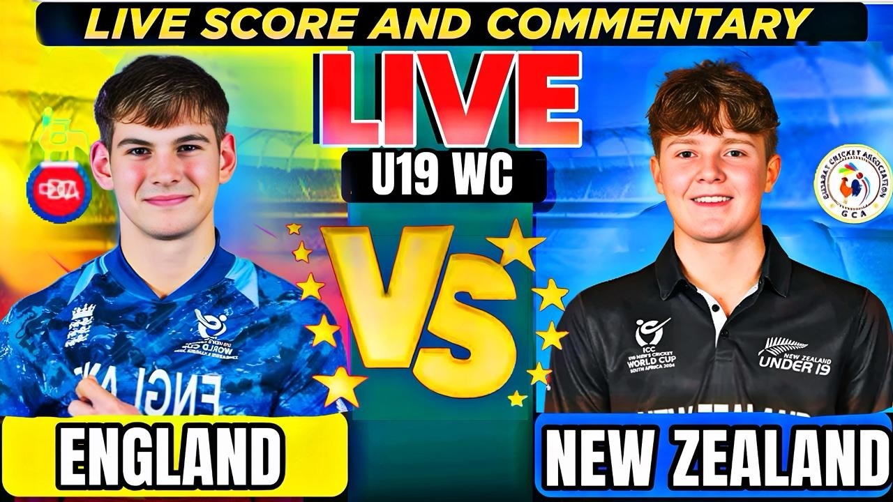 England U19 vs New Zealand U19, 10th Match, ICC Under 19 World Cup 2026 Commentary and Score Update