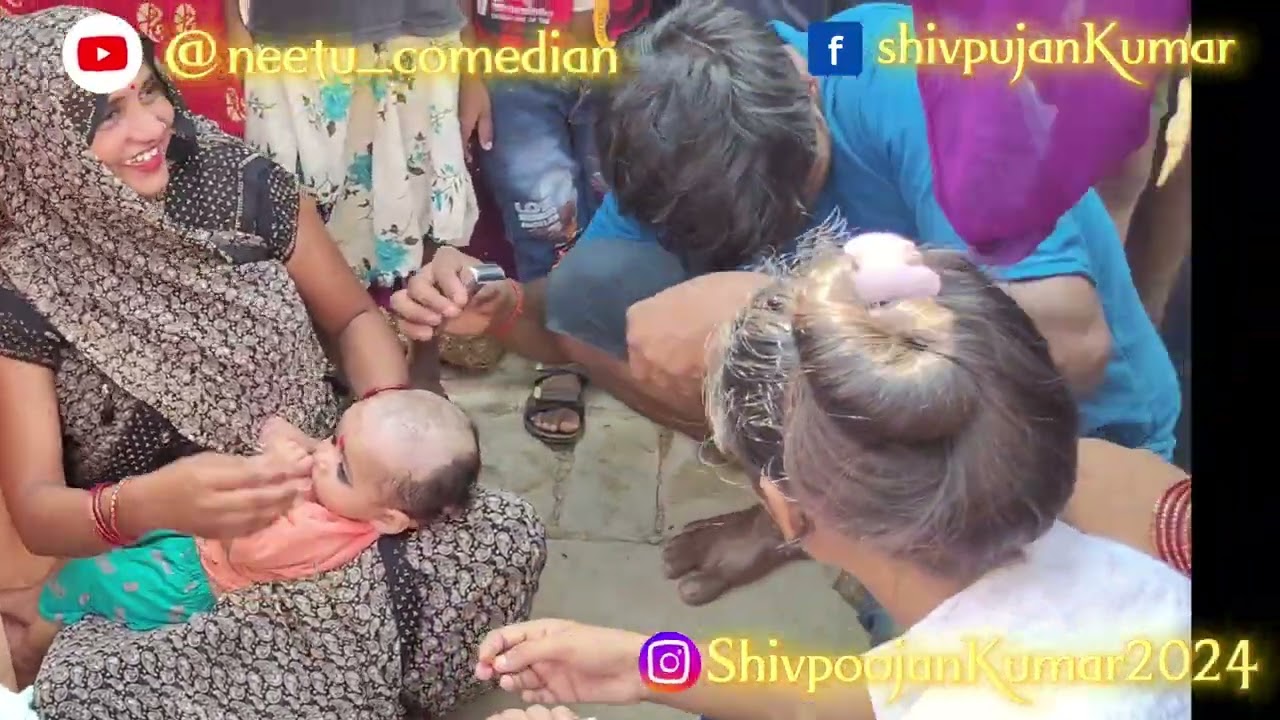 #hiii Hindustan ki parampara gaon mein Jo mundan hota Hai 👀🤔 dekhe desi blog#comedy 