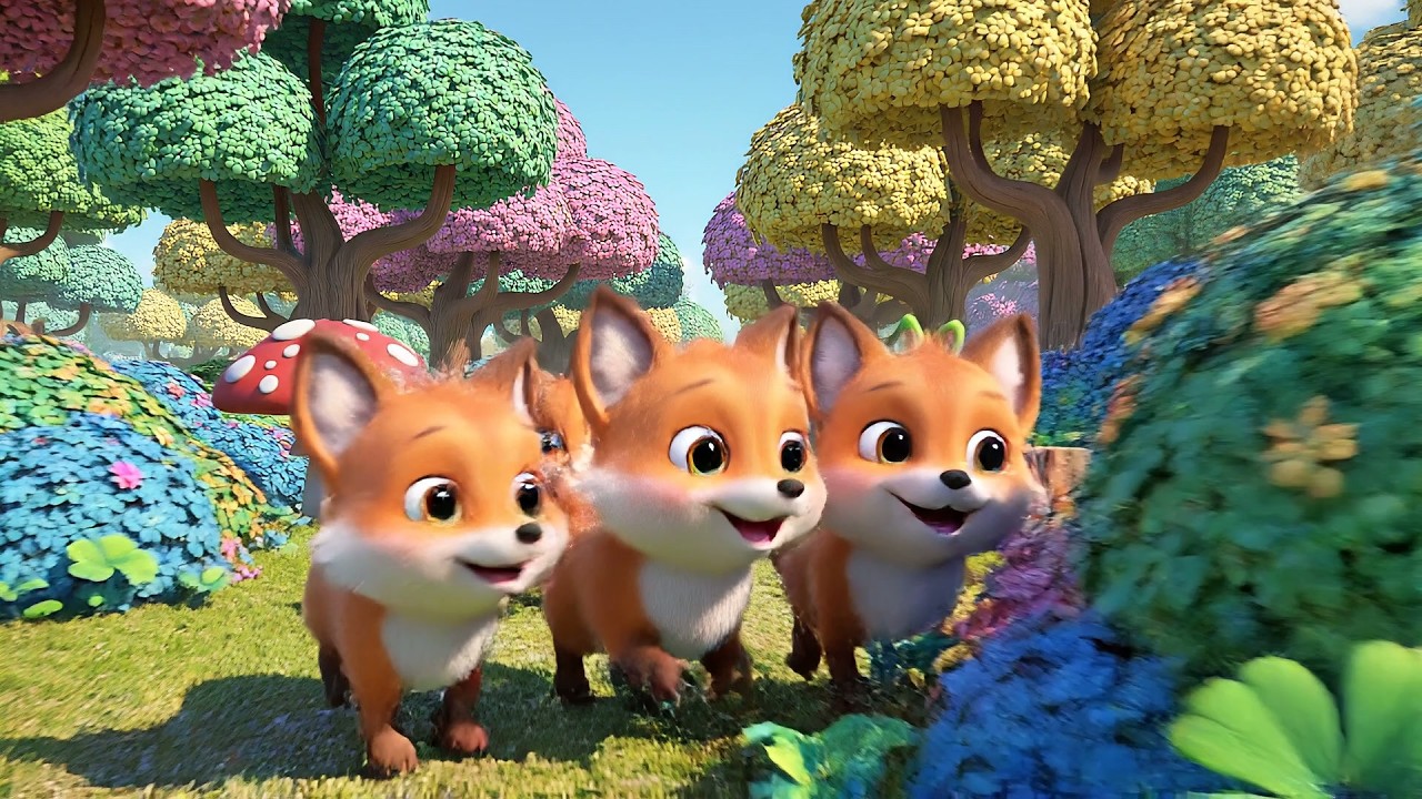 Cinco Pequeños Zorros Bebés Corren, Corren | Canciones Infantiles de Animales y Velocidad